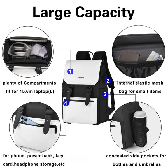 Cwatcun D79 Camera Backpack Multi-Functional Camera  Dual Shoulders Bag, Size:43.5 x 30.5 x 18cm Large(Black White)
