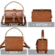 Cwatcun D80 Retro Leather Camera Shoulder Bag, Size:22 x 16 x 12cm Faux Leather Small(Brown)
