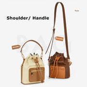 Cwatcun D82 Bundle Drawstring Lens Bag PU Crossbody Camera Bag(Coffee)