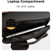 Cwatcun D89 Camera Backpack Water-resistant Leather Film 15.6 Laptop Sleeve Bag, Size:43.5 x 33 x 22.5cm(Black)