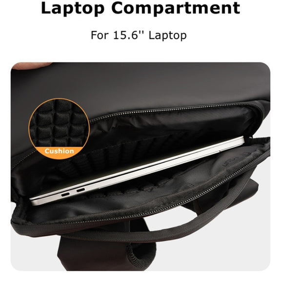Cwatcun D89 Camera Backpack Water-resistant Leather Film 15.6 Laptop Sleeve Bag, Size:43.5 x 33 x 22.5cm(Black)