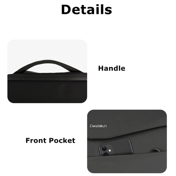 Cwatcun D89 Camera Backpack Water-resistant Leather Film 15.6 Laptop Sleeve Bag, Size:43.5 x 33 x 22.5cm(Black)