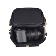 Cwatcun D90 Contrast Color Single Shoulder Camera Bag Outdoor Camera Bag Professional Crossbody Handbag, Size:22 x 15 x 18.5cm Small(Black)