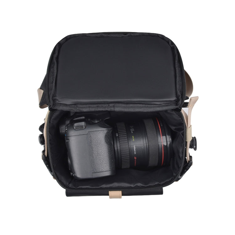 Cwatcun D90 Contrast Color Single Shoulder Camera Bag Outdoor Camera Bag Professional Crossbody Handbag, Size:22 x 15 x 18.5cm Small(Black)