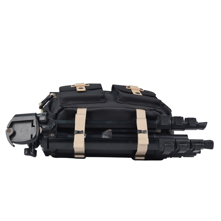 Cwatcun D90 Contrast Color Single Shoulder Camera Bag Outdoor Camera Bag Professional Crossbody Handbag, Size:22 x 15 x 18.5cm Small(Black)