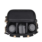 Cwatcun D90 Contrast Color Single Shoulder Camera Bag Outdoor Camera Bag Professional Crossbody Handbag, Size:27 x 17 x 18.5cm Medium(Black)