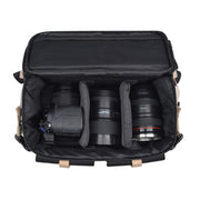 Cwatcun D90 Contrast Color Single Shoulder Camera Bag Outdoor Camera Bag Professional Crossbody Handbag, Size:30.5 x 19 x 20cm Large(Black)