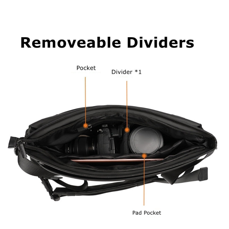 Cwatcun D92 Outdoor Camera Bag Professional Crossbody Sling Bag, Size:45.5 x 24.5 x 14 .5cm Large(Black)