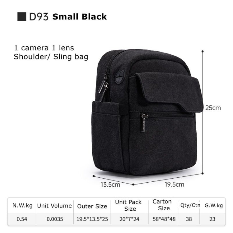Cwatcun D93 Camera Bag Canvas Shoulder Bag, Size:19.5 x 13.5 x 25cm Black - free shipping - PMC TechLife - Order now!