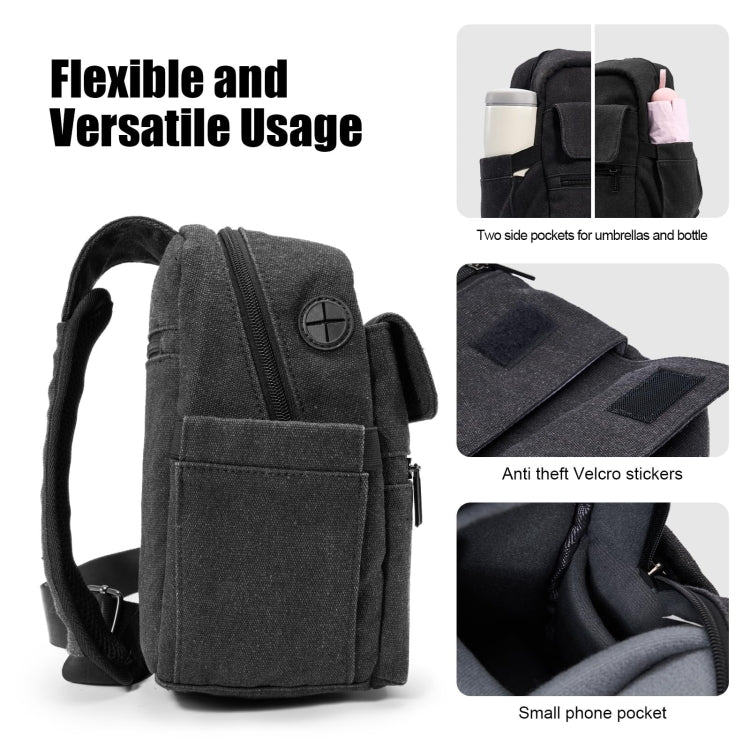Cwatcun D93 Camera Bag Canvas Shoulder Bag, Size:19.5 x 13.5 x 25cm Black - free shipping - PMC TechLife - Order now!