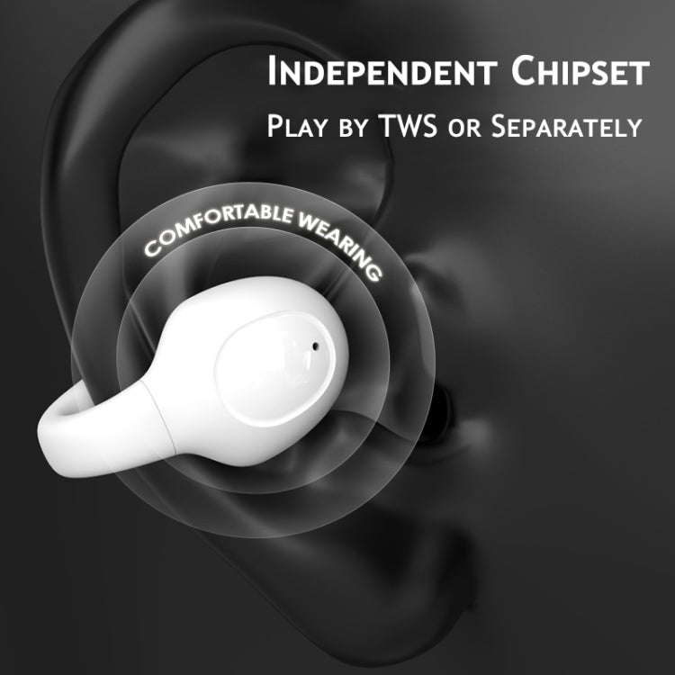 G91 Ear Clip Bone Conduction TWS Noise Reduction Bluetooth Earphone(White)