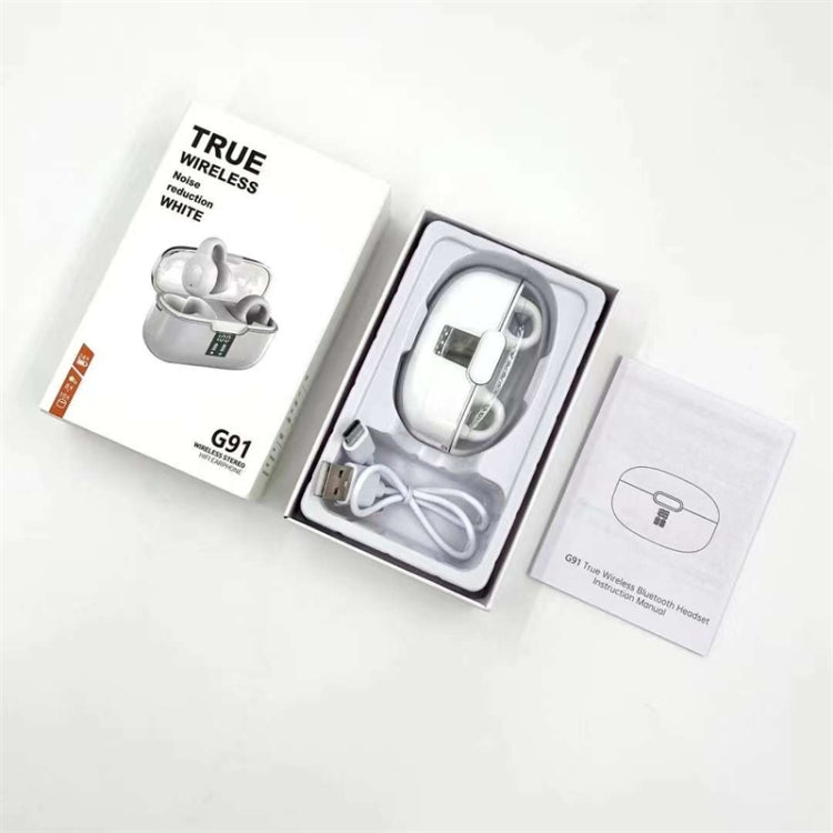 G91 Ear Clip Bone Conduction TWS Noise Reduction Bluetooth Earphone(White)