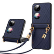 For Huawei P50 Pocket SULADA Elegant Rhombic Texture Folding Phone Case with Lanyard(Blue) - free shipping - PMC TechLife - Order now!