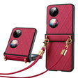 For Huawei P50 Pocket SULADA Elegant Rhombic Texture Folding Phone Case with Lanyard(Red) - free shipping - PMC TechLife - Order now!