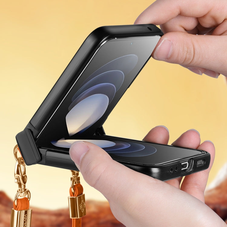 For vivo X Flip SULADA Elegant Rhombic Texture Folding Phone Case with Lanyard(White) - free shipping - PMC TechLife - Order now!