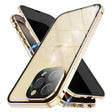 For iPhone 16 Pro Anti-peeping Magnetic Double-sided Tempered Glass Phone Case(Gold) - iPhone 16 Pro Cases by PMC TechLife | Online Shopping South Africa | PMC TechLife | Buy Now Pay Later Mobicred