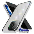 For iPhone 16 Anti-peeping Magnetic Double-sided Tempered Glass Phone Case(Silver) - iPhone 16 Cases by PMC TechLife | Online Shopping South Africa | PMC TechLife | Buy Now Pay Later Mobicred