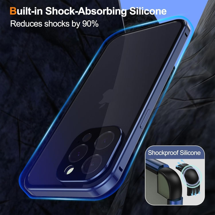 For iPhone 16 Pro Max Anti-peeping Magnetic Double-sided Tempered Glass Phone Case(Grey)