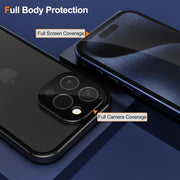 For iPhone 16 Plus Anti-peeping Magnetic Double-sided Tempered Glass Phone Case(Silver)