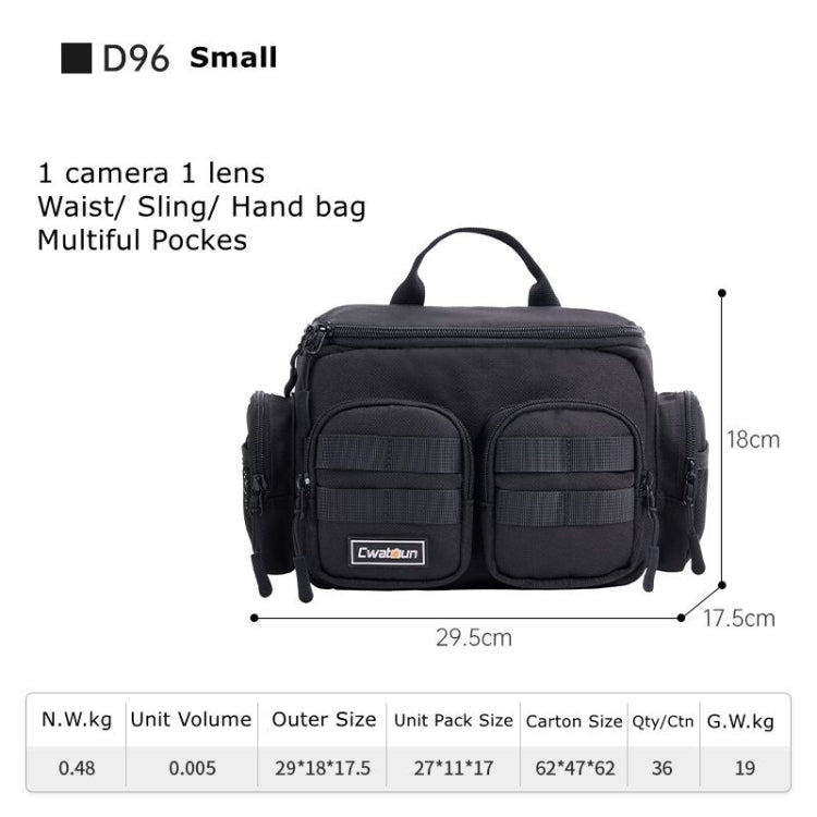 Cwatcun D96 Waist Camera Bag Sling Shoulder Camera Bag, Size:29.5 x 17.5 x 18cm(Black) - free shipping - PMC TechLife - Order now!