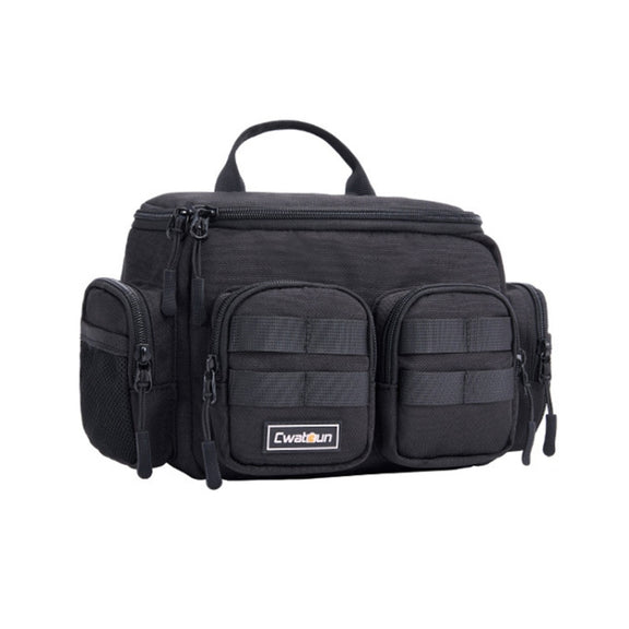 Cwatcun D96 Waist Camera Bag Sling Shoulder Camera Bag, Size:29.5 x 17.5 x 18cm(Black)