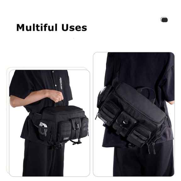 Cwatcun D96 Waist Camera Bag Sling Shoulder Camera Bag, Size:29.5 x 17.5 x 18cm(Black)