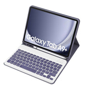 For Samsung Galaxy Tab A9+ X210/X215/X215 A09B Candy Color TPU Bluetooth Keyboard Leather Tablet Case with Pen Holder(Purple)
