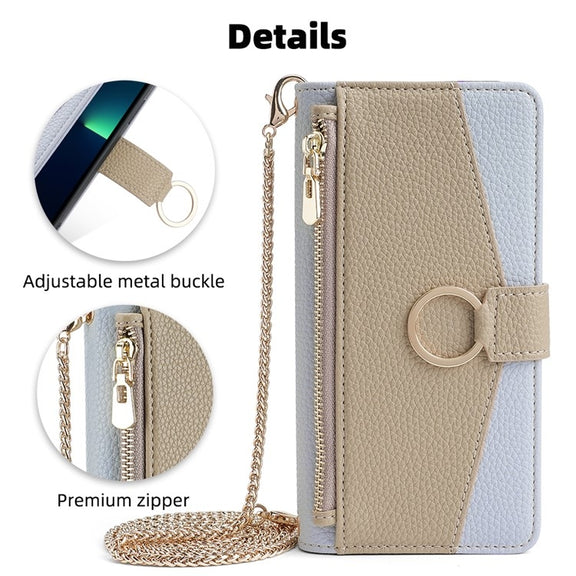 For Motorola Edge 40 Neo 5G Crossbody Litchi Texture Leather Phone Case(Blue)