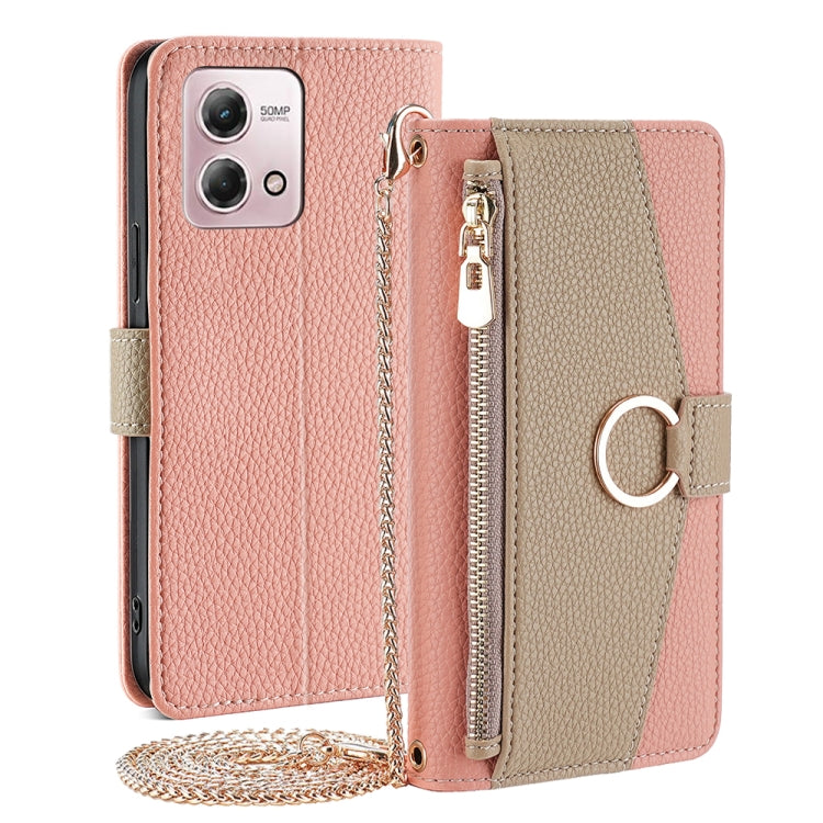 For Motorola Moto G Stylus 2023 4G Crossbody Litchi Texture Leather Phone Case(Pink) - Motorola Cases by PMC TechLife | Online Shopping South Africa | PMC TechLife | Buy Now Pay Later Mobicred