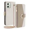For Motorola Moto G54 5G EU Version Crossbody Litchi Texture Leather Phone Case(White) - Motorola Cases by PMC TechLife | Online Shopping South Africa | PMC TechLife | Buy Now Pay Later Mobicred