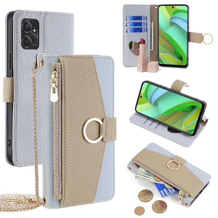For Motorola Moto G Power 2023 Crossbody Litchi Texture Leather Phone Case(Blue) - Motorola Cases by PMC TechLife | Online Shopping South Africa | PMC TechLife | Buy Now Pay Later Mobicred