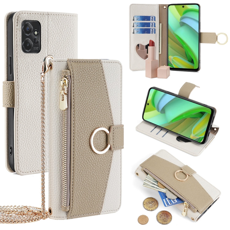 For Motorola Moto G Power 2023 Crossbody Litchi Texture Leather Phone Case(White) - Motorola Cases by PMC TechLife | Online Shopping South Africa | PMC TechLife | Buy Now Pay Later Mobicred