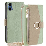 For Motorola Moto G34 5G Crossbody Litchi Texture Leather Phone Case(Green)
