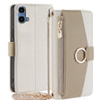 For Motorola Moto G34 5G Crossbody Litchi Texture Leather Phone Case(White) - Motorola Cases by PMC TechLife | Online Shopping South Africa | PMC TechLife | Buy Now Pay Later Mobicred