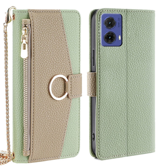 For Motorola Moto G85 5G Crossbody Litchi Texture Leather Phone Case(Green)