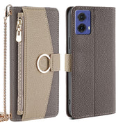 For Motorola Moto G85 5G Crossbody Litchi Texture Leather Phone Case(Grey)