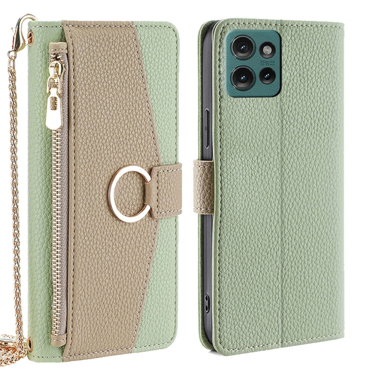 For Motorola Edge 50 5G Crossbody Litchi Texture Leather Phone Case(Green) - Motorola Cases by PMC TechLife | Online Shopping South Africa | PMC TechLife | Buy Now Pay Later Mobicred