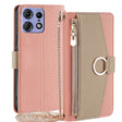 For Motorola Edge 50 Pro 5G Crossbody Litchi Texture Leather Phone Case(Pink) - Motorola Cases by PMC TechLife | Online Shopping South Africa | PMC TechLife | Buy Now Pay Later Mobicred