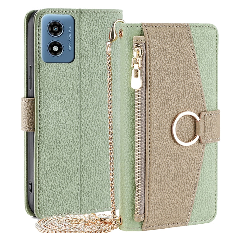 For Motorola Moto G 5G 2024 Crossbody Litchi Texture Leather Phone Case(Green) - Motorola Cases by PMC TechLife | Online Shopping South Africa | PMC TechLife | Buy Now Pay Later Mobicred