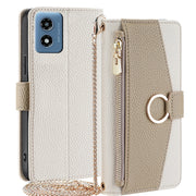 For Motorola Moto G 5G 2024 Crossbody Litchi Texture Leather Phone Case(White)
