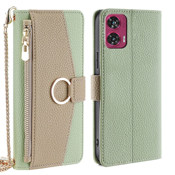 For Motorola Edge 50 Fusion 5G Crossbody Litchi Texture Leather Phone Case(Green)
