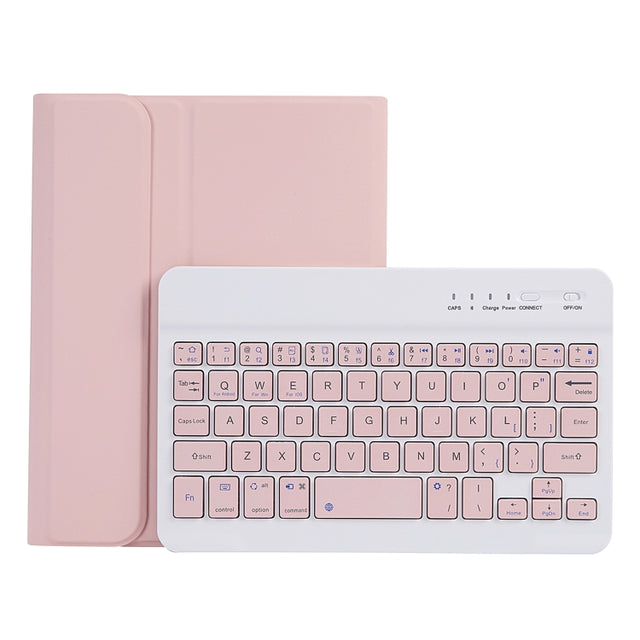 For Samsung Galaxy Tab A9 X110/X115 A221B Candy Color TPU Bluetooth Keyboard Leather Tablet Case with Pen Holder(Pink)