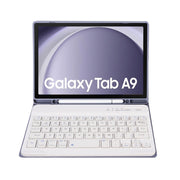 For Samsung Galaxy Tab A9 X110/X115 A221B Candy Color TPU Bluetooth Keyboard Leather Tablet Case with Pen Holder(Purple)