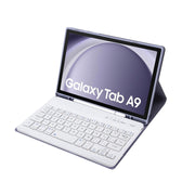 For Samsung Galaxy Tab A9 X110/X115 A221B Candy Color TPU Bluetooth Keyboard Leather Tablet Case with Pen Holder(Purple)