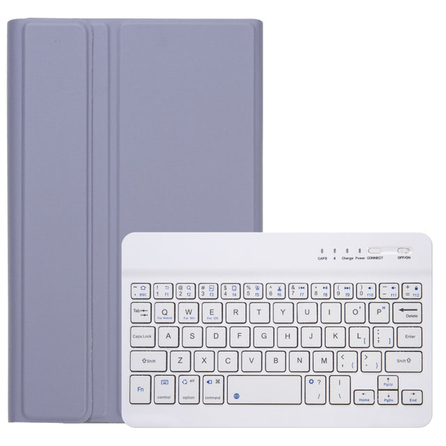For Samsung Galaxy Tab A9 X110/X115 A221B Candy Color TPU Bluetooth Keyboard Leather Tablet Case with Pen Holder(Purple)