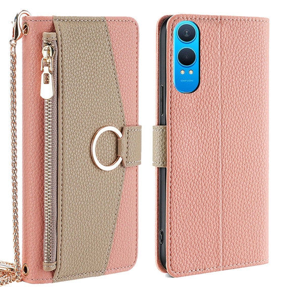 For OnePlus Nord CE 4 Lite 5G Crossbody Litchi Texture Leather Phone Case(Pink)