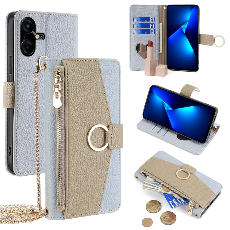 For Tecno Pova Neo 3 Crossbody Litchi Texture Leather Phone Case(Blue) - Tecno Cases by PMC TechLife | Online Shopping South Africa | PMC TechLife | Buy Now Pay Later Mobicred