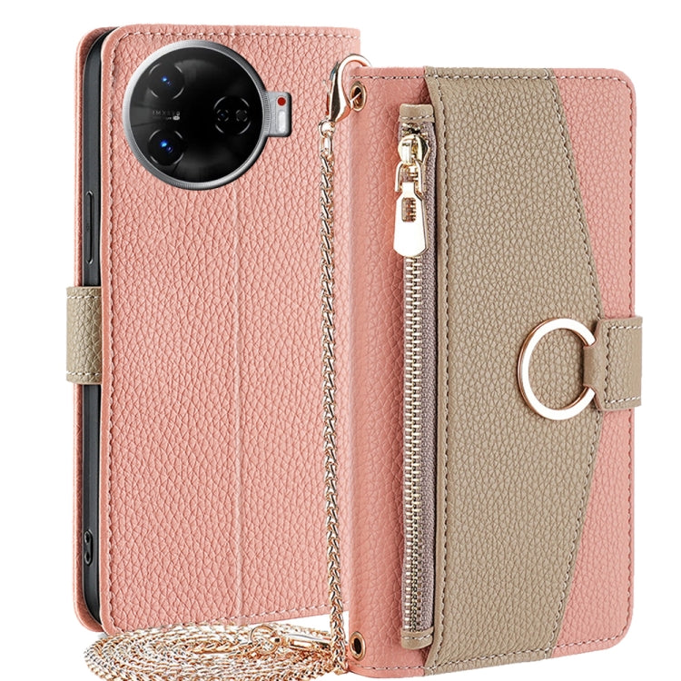 For Tecno Camon 30 Pro 5G Crossbody Litchi Texture Leather Phone Case(Pink) - Tecno Cases by PMC TechLife | Online Shopping South Africa | PMC TechLife | Buy Now Pay Later Mobicred