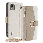 For Nokia C110 4G Crossbody Litchi Texture Leather Phone Case(White)