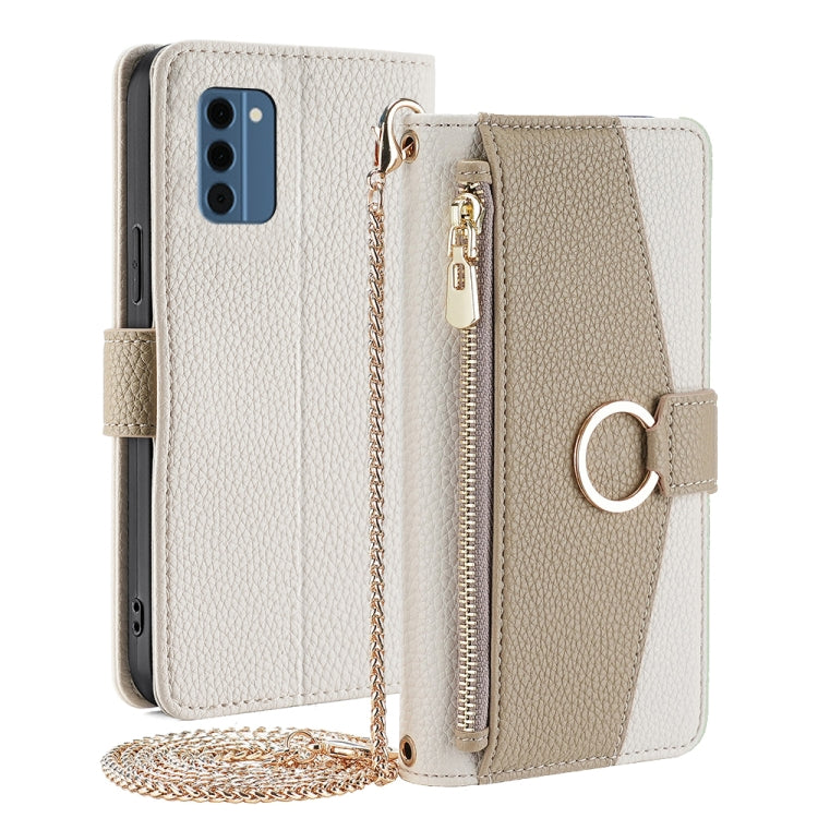 For Nokia C300 4G Crossbody Litchi Texture Leather Phone Case(White) - Nokia Cases by PMC TechLife | Online Shopping South Africa | PMC TechLife | Buy Now Pay Later Mobicred